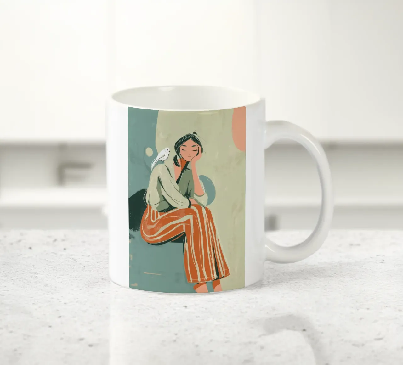 Feather and Thought tazza in ceramica da Clara August