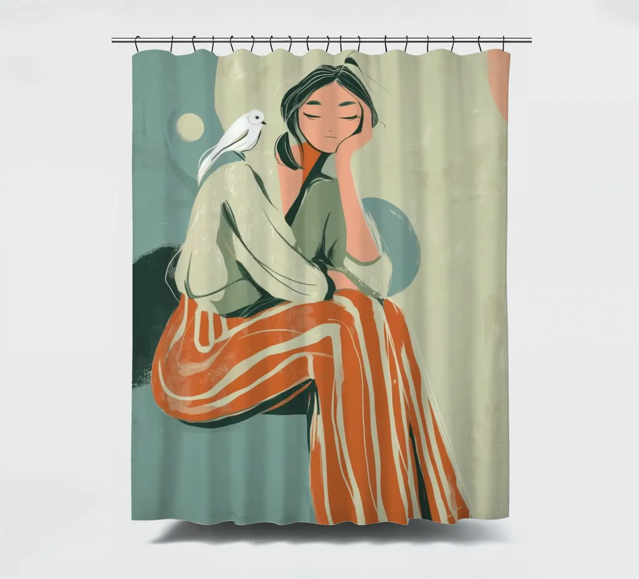 Feather and Thought tenda da doccia da Clara August