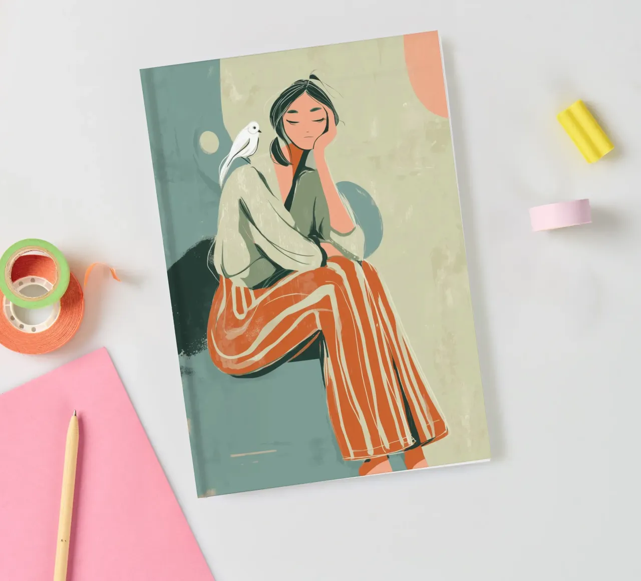 Feather and Thought notebook by Clara August
