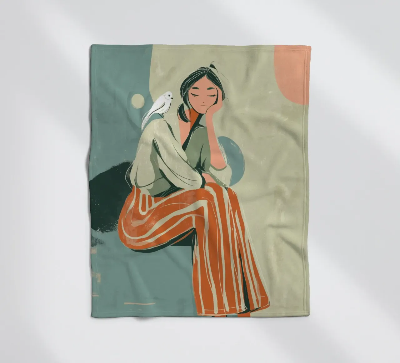 Feather and Thought coperta in pile da Clara August