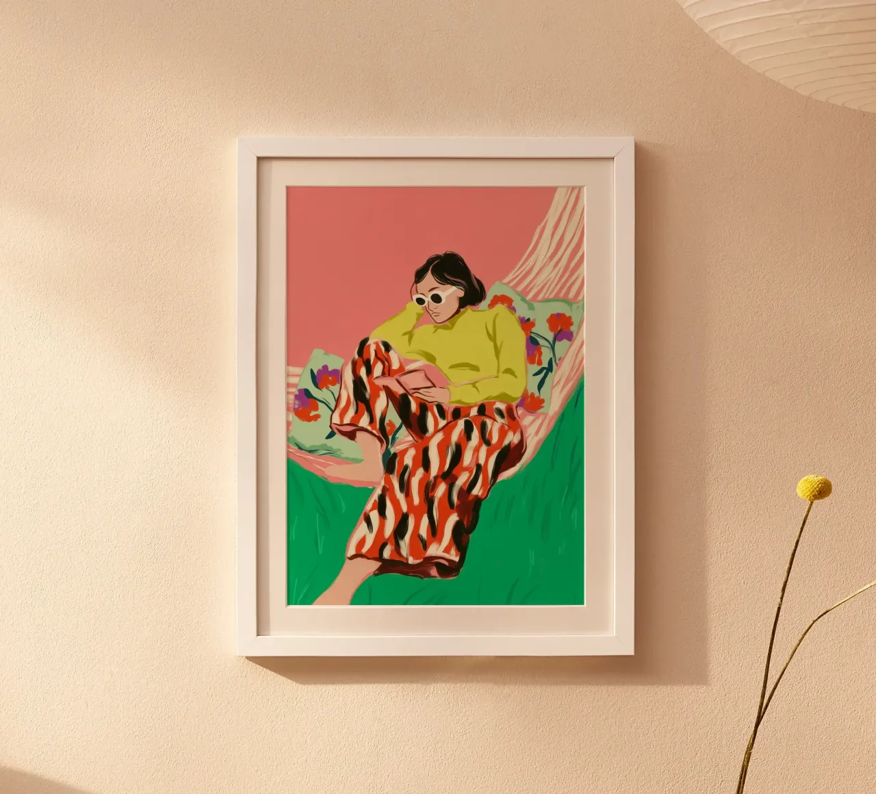 Retro Summer Silence poster con telaio in alluminio da Clara August