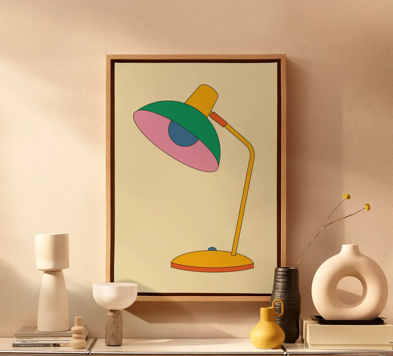 Lampada Retro Bold Vibrant Ideas tela con Cornice a cassetta da galihstudio
