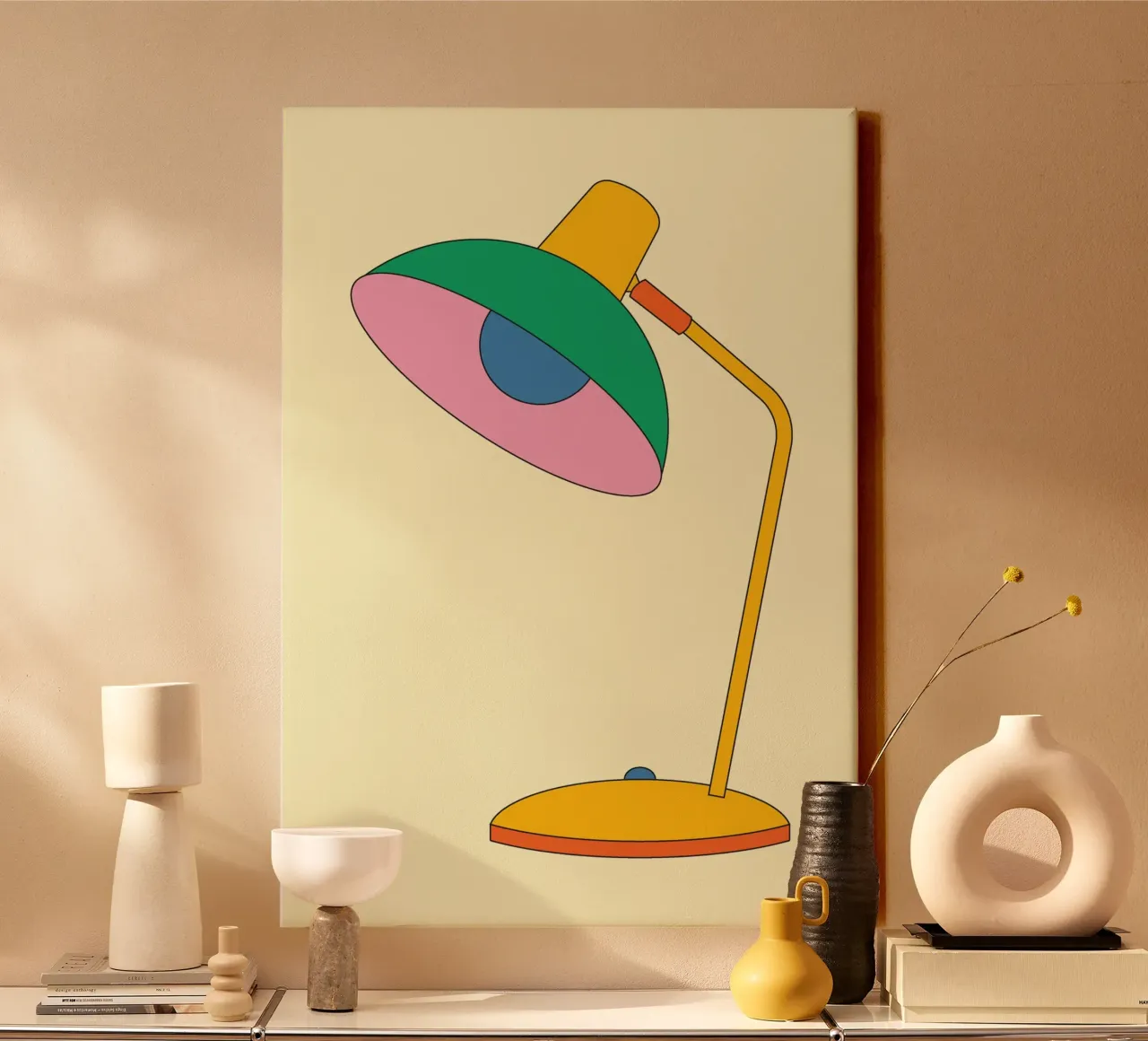 Lampada Retro Bold Vibrant Ideas tela con Cornice a cassetta da galihstudio