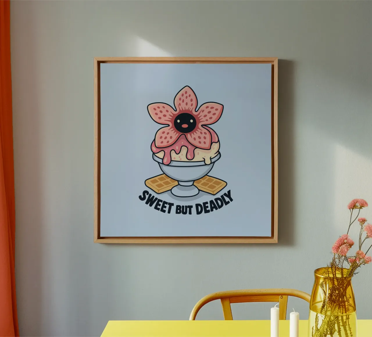 Sweet but Deadly canvas with Floater frame by Loobs