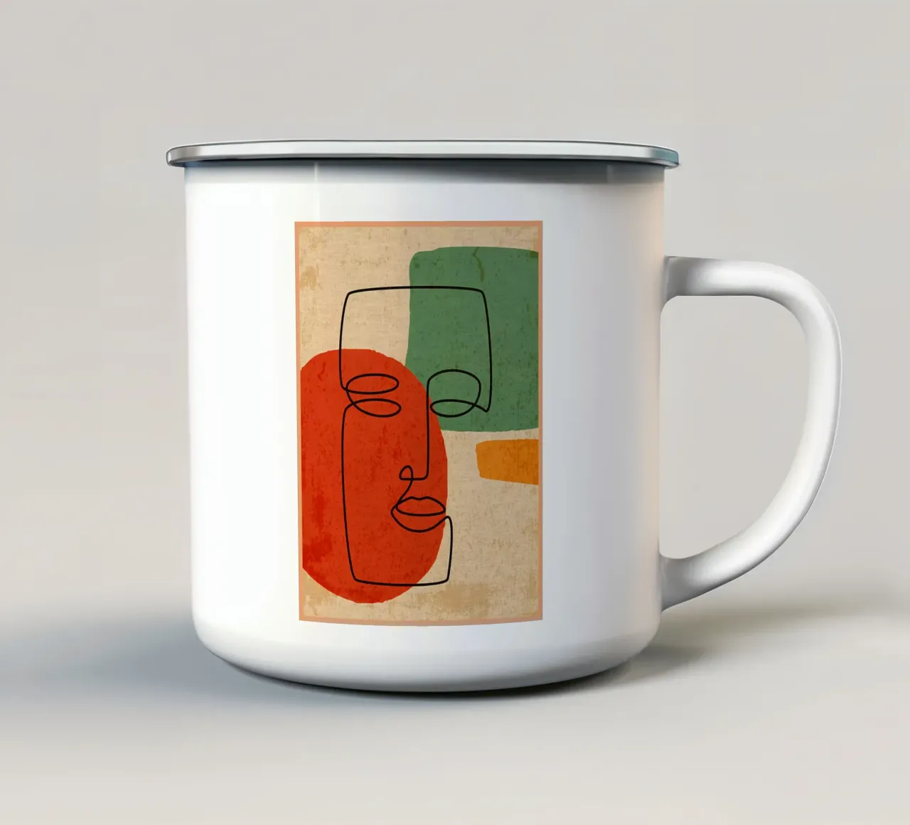 Linea singola Arte continua tazza in smalto da Nucci Studio