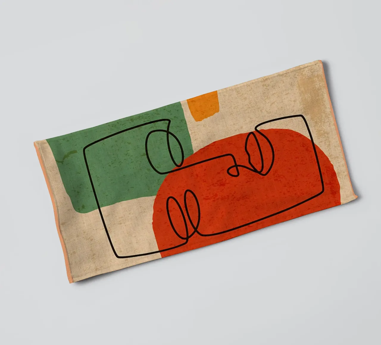 Single Line Continuous Art towel by Nucci Studio