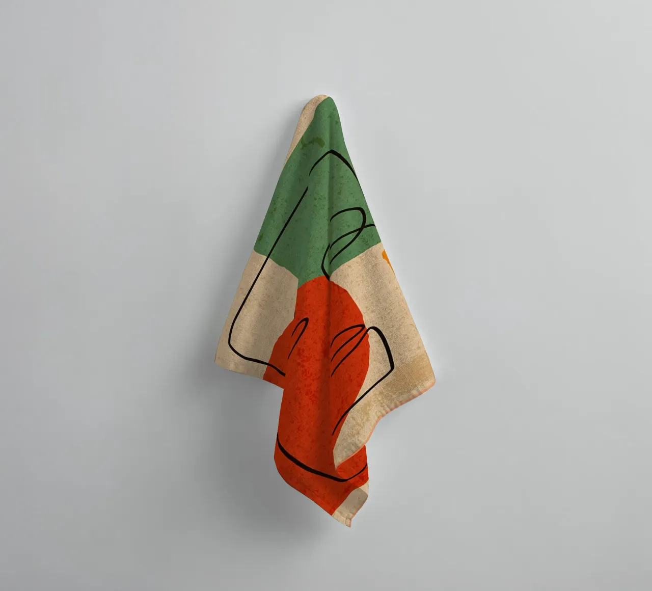 Single Line Continuous Art towel by Nucci Studio