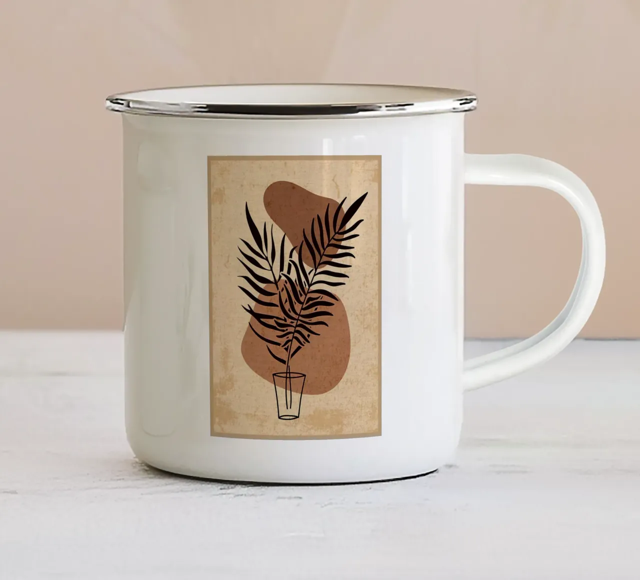 Piante Arte Moderna Floreale tazza in smalto da Mingyue Studio