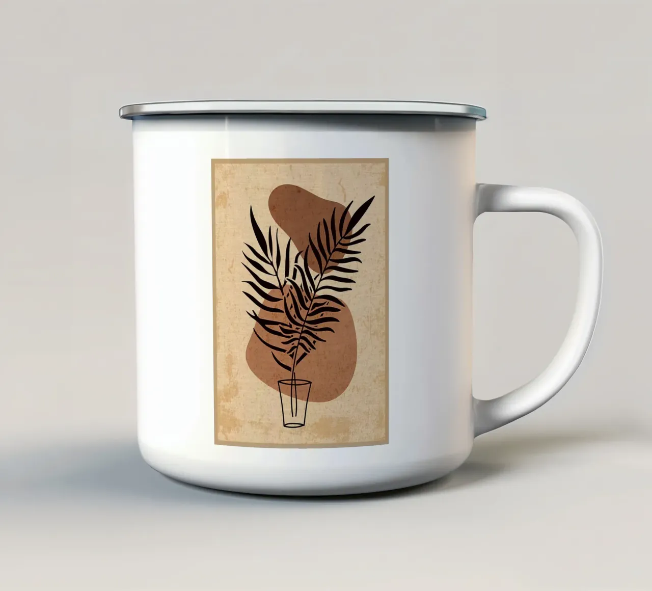 Piante Arte Moderna Floreale tazza in smalto da Mingyue Studio