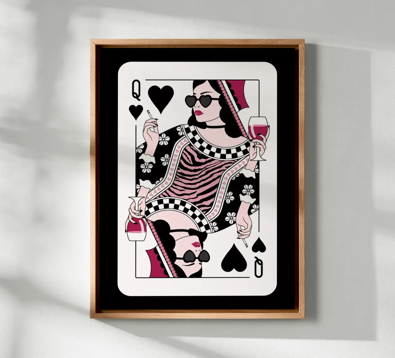 Regina di cuori - Sigaretta gotica nera e vino tela da Asha Designs