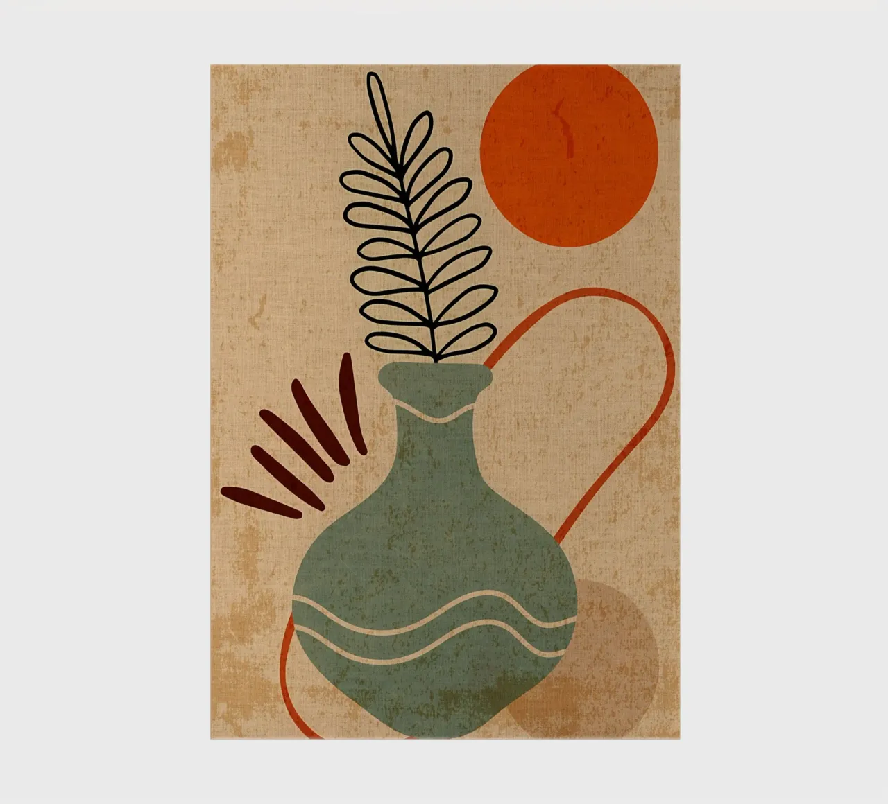 Nordic abstract leaf line notebook by Mingyue Studio
