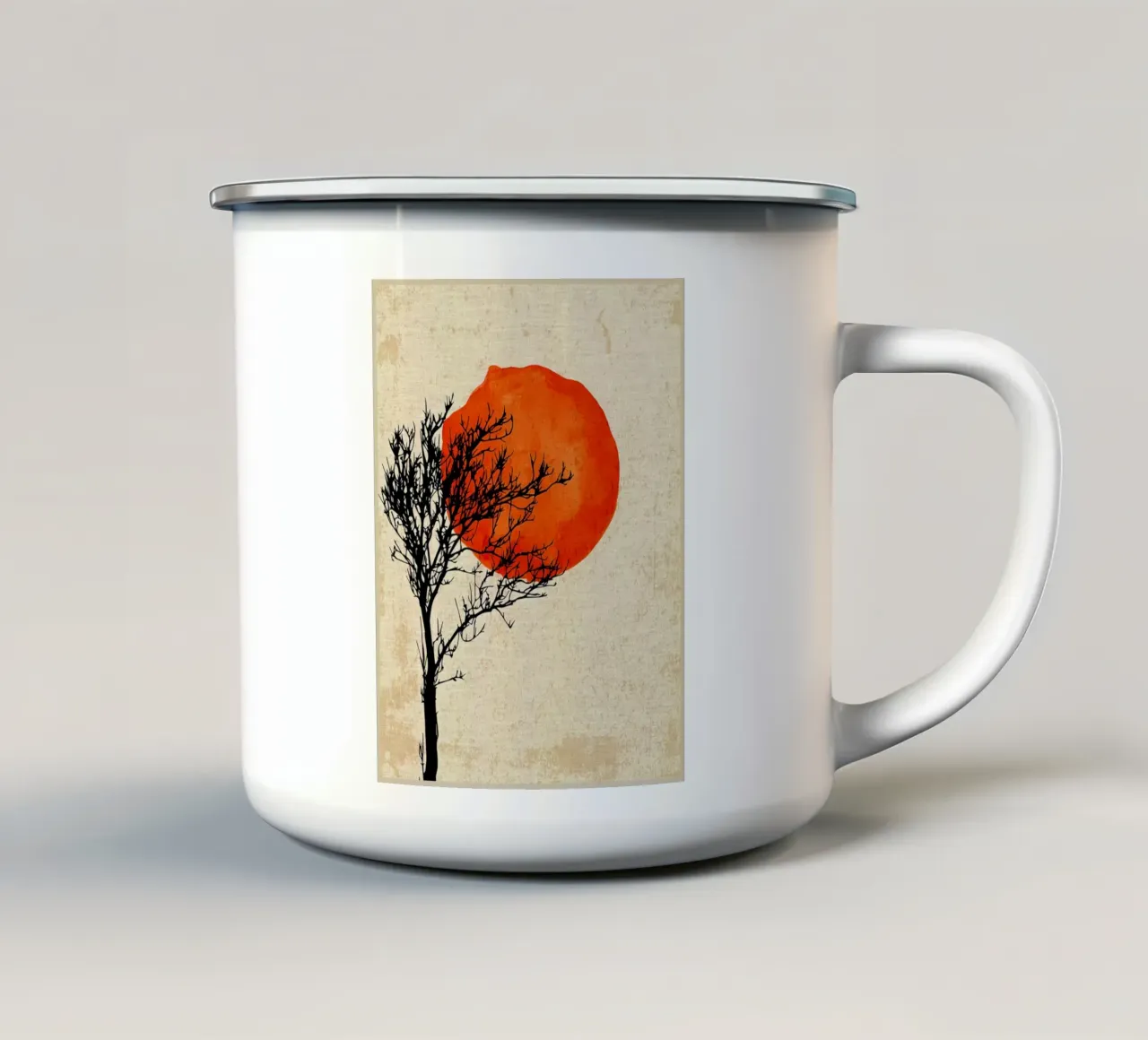 Nature Tree Minimalistic enamel mug by Mingyue Studio