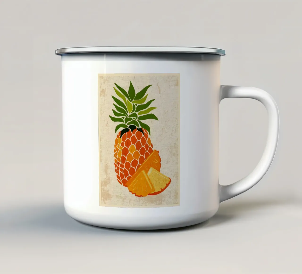 Poster Natura Ananas tazza in smalto da Mingyue Studio