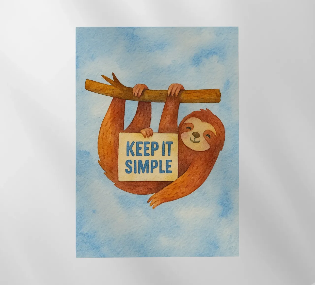 disegno artistico del bradipo keep it sleep pellicola backlit da pasadenan