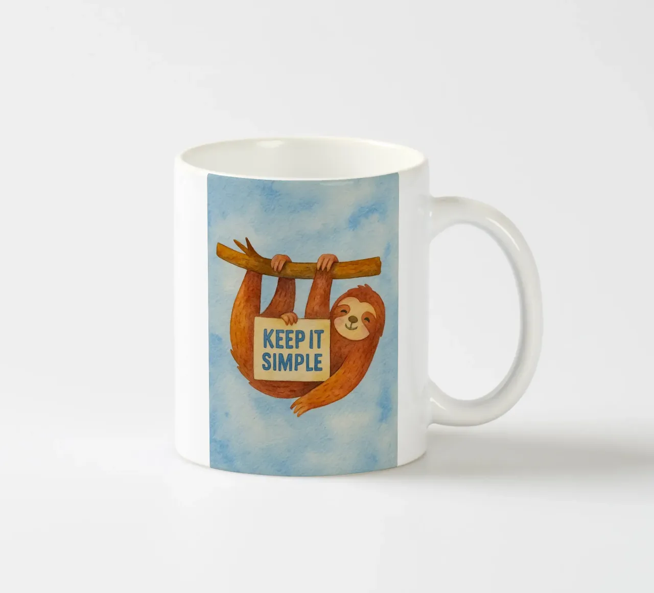 disegno artistico del bradipo keep it sleep tazza in ceramica da pasadenan