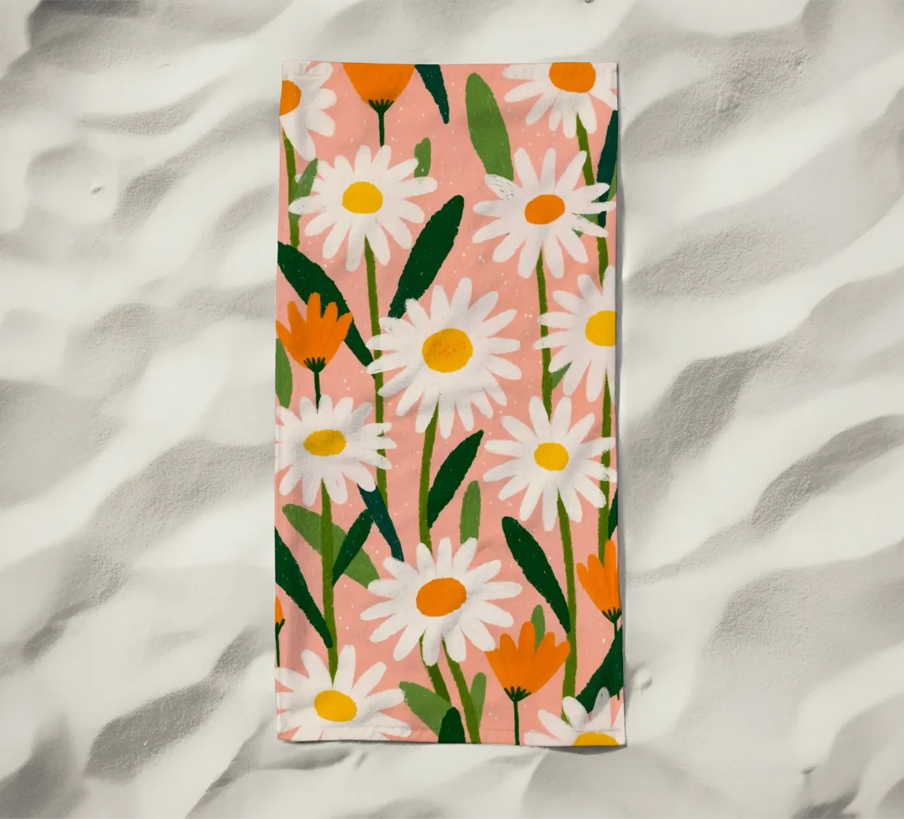 Sommerspaß mit Margeriten Strandtuch von Carinaprint