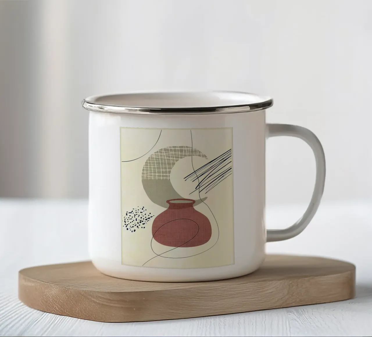 Arte moderna minimale tazza in smalto da Clinton Studio