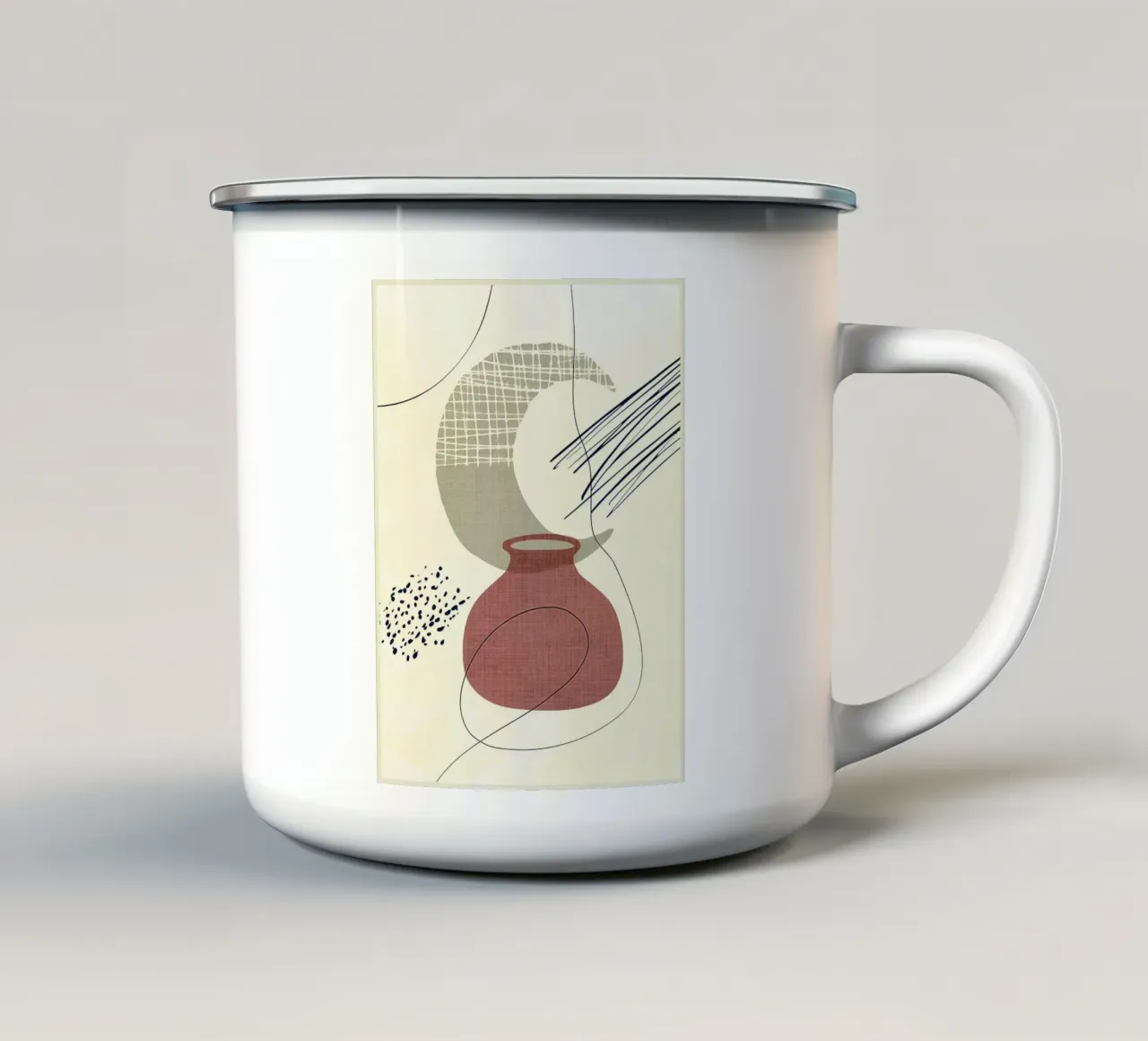 Arte moderna minimale tazza in smalto da Clinton Studio