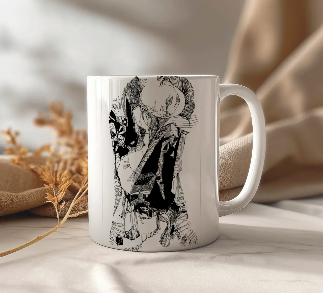 carpe diem tazza in ceramica da Giulio Iurissevich