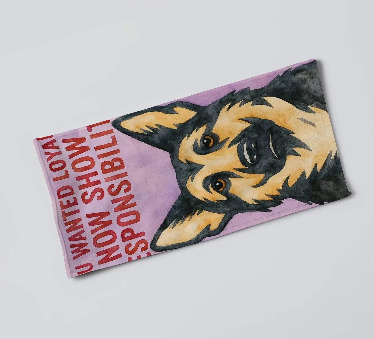 now show resposibility dog art drawing towel by pasadenan