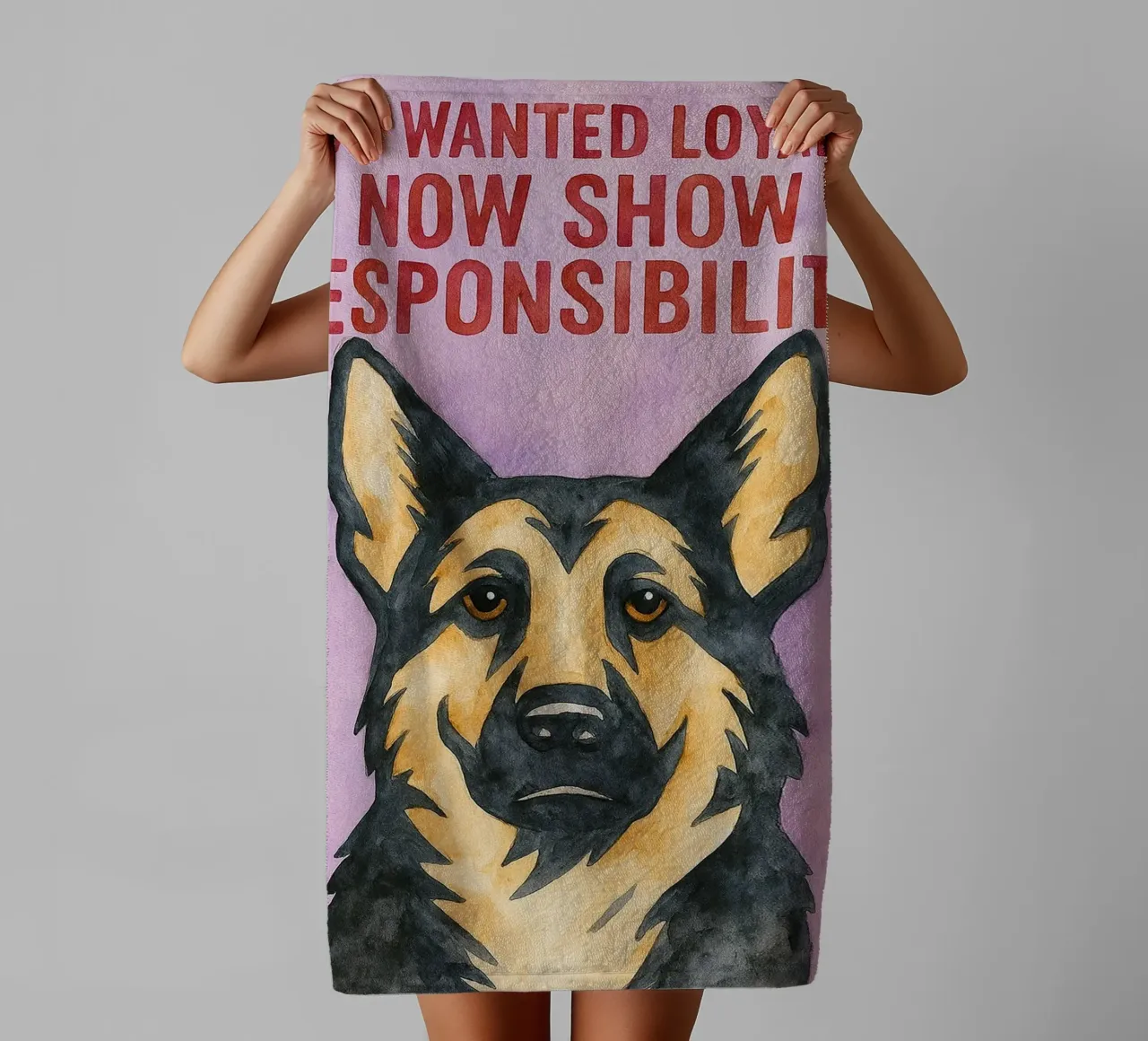 now show resposibility dog art drawing towel by pasadenan