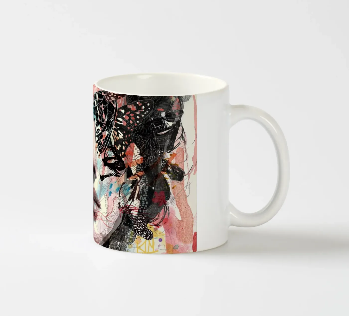 butterfly ceramic mug by Giulio Iurissevich