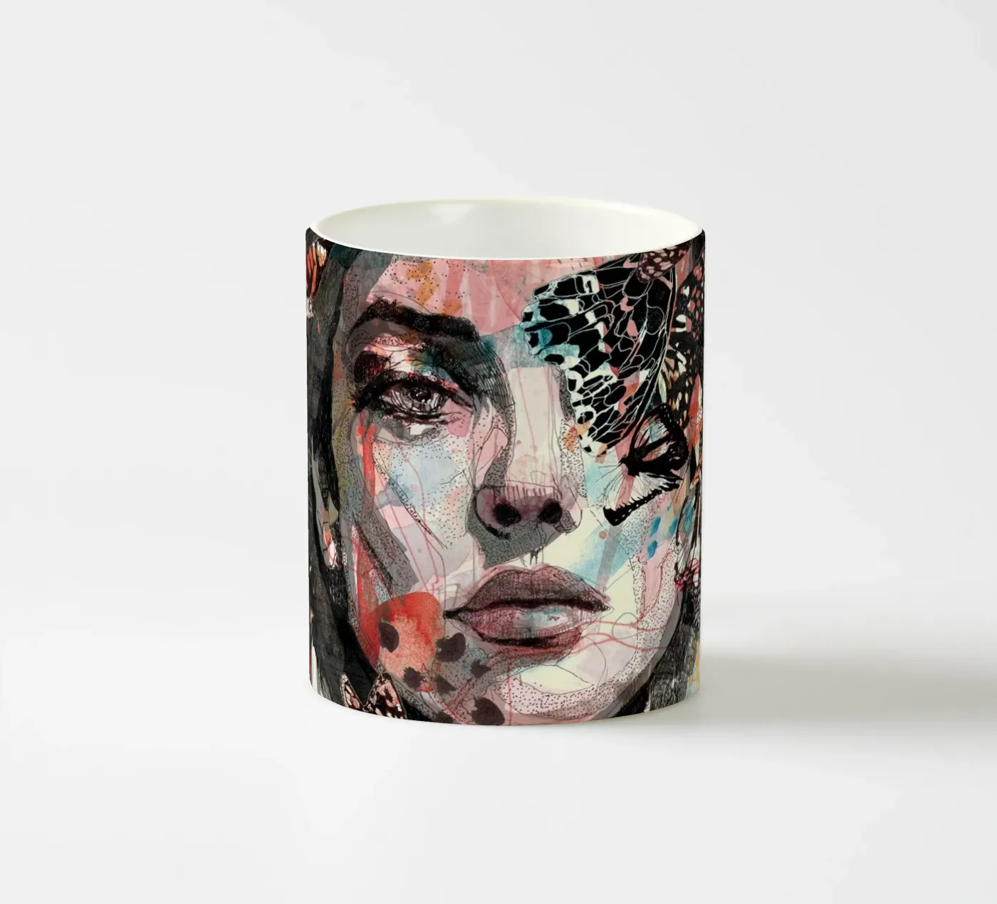 butterfly ceramic mug by Giulio Iurissevich