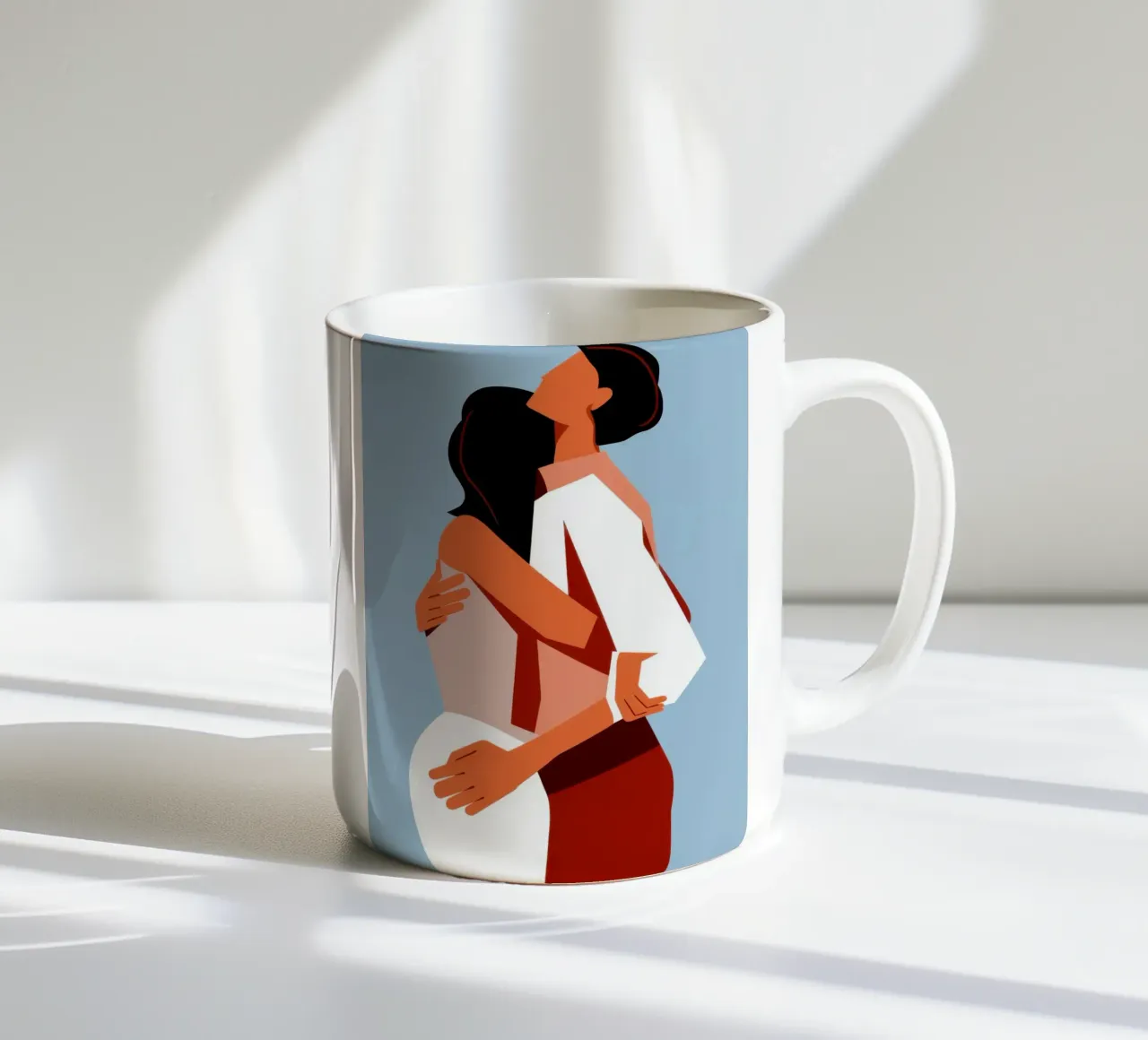 Tenero abbraccio d'amore tazza in ceramica da Mark Solaria