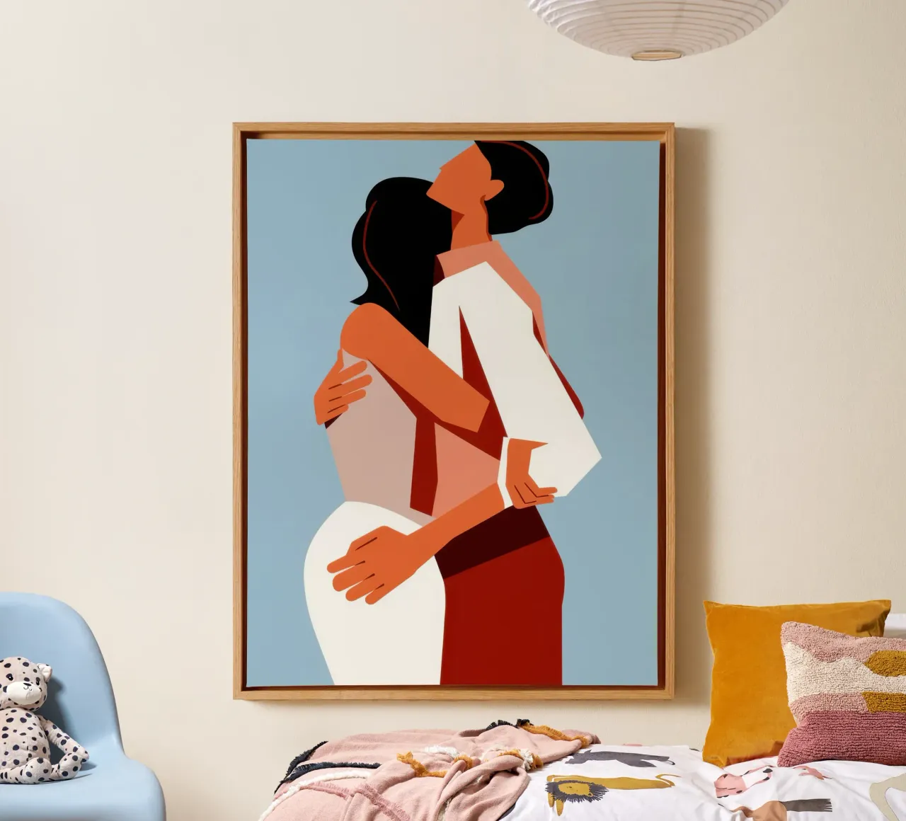 Tenero abbraccio d'amore tela con Cornice a cassetta da Mark Solaria