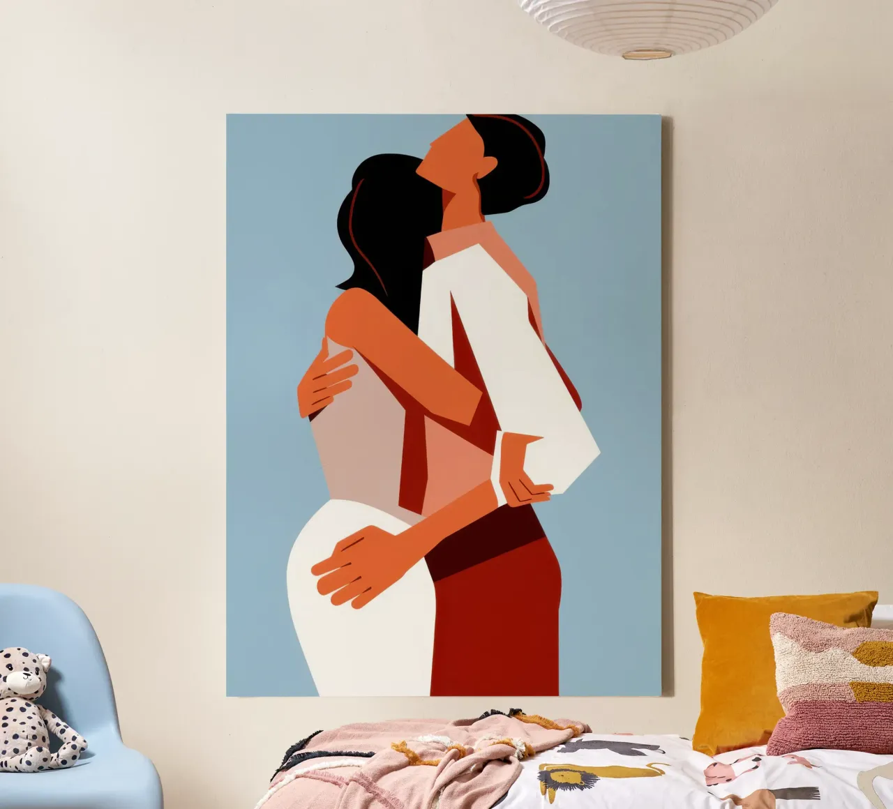 Tenero abbraccio d'amore tela con Cornice a cassetta da Mark Solaria
