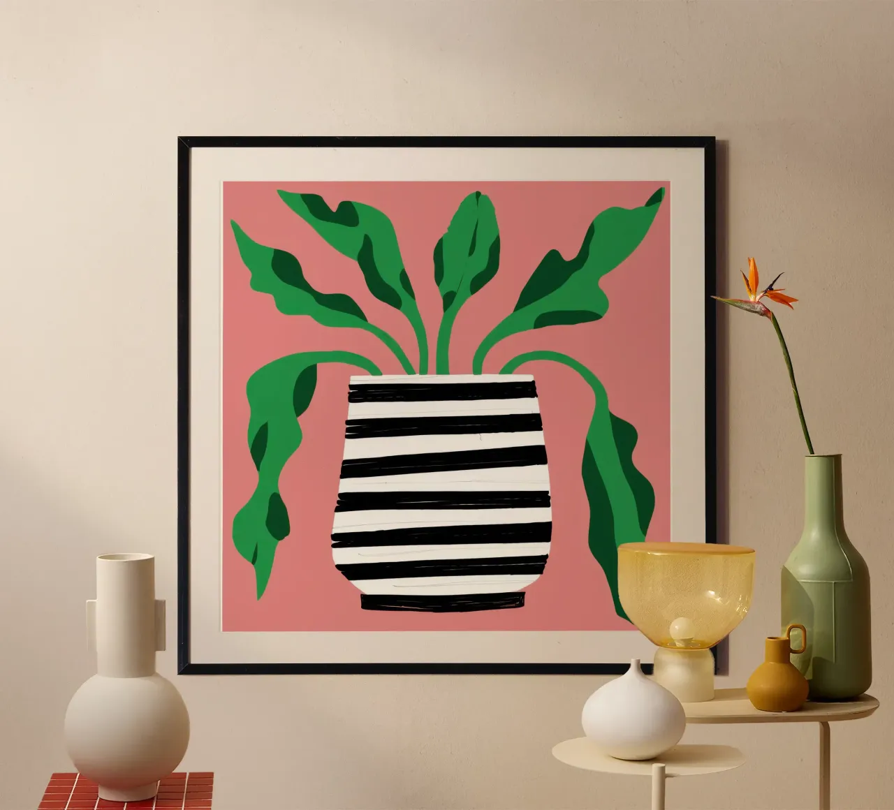 Semplicità delle piante in vaso poster con telaio in alluminio da Gaia Viesta