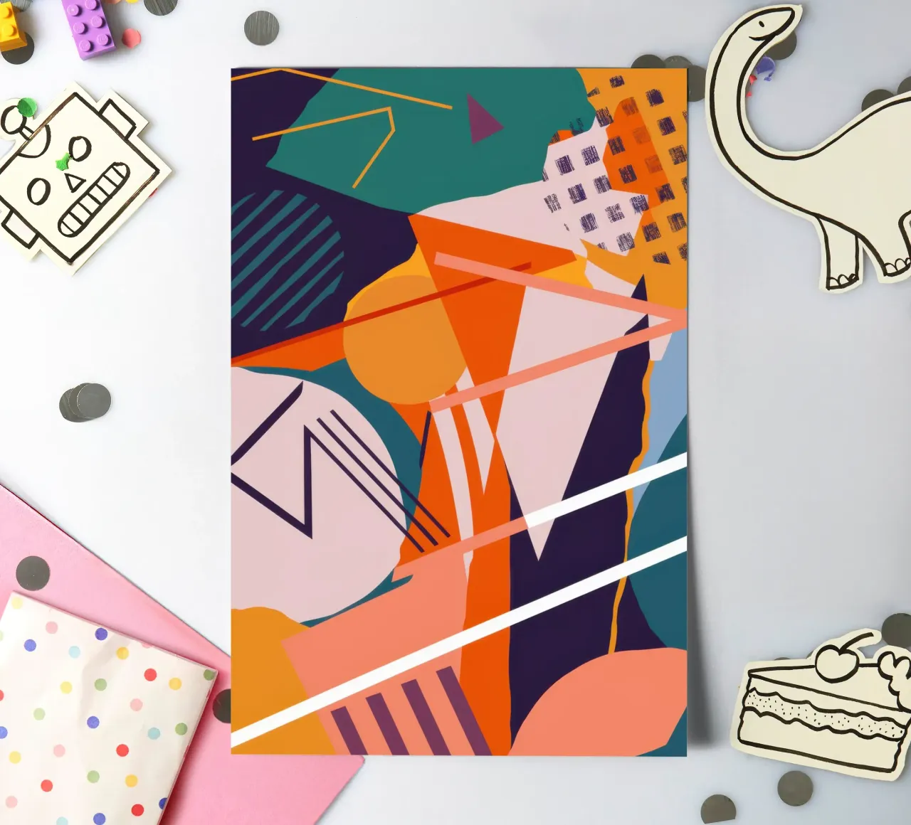 Dynamische Scherbenkollision Stickerbogen von Trace Brush