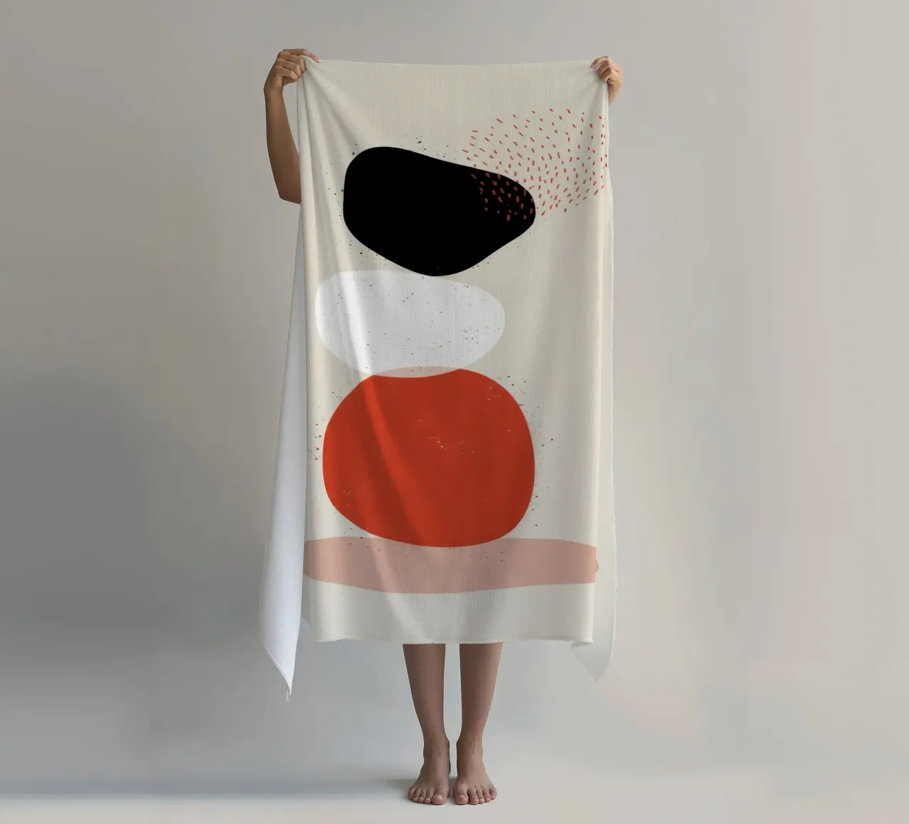 Totem astratto equilibrato telo mare da Irish Strokes