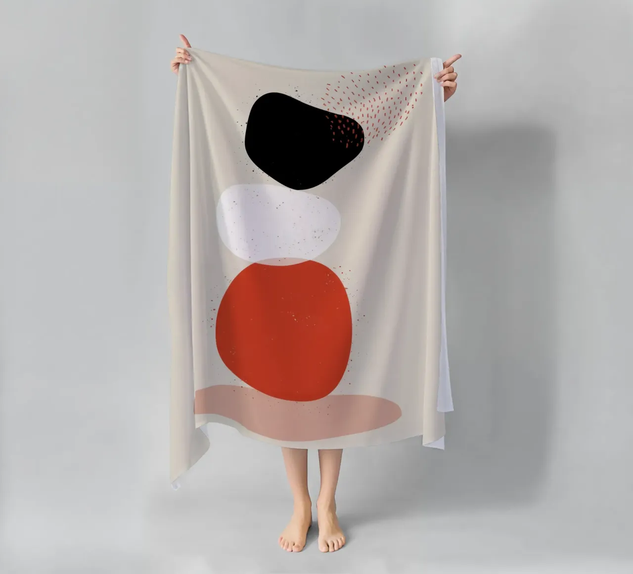 Totem astratto equilibrato telo mare da Irish Strokes