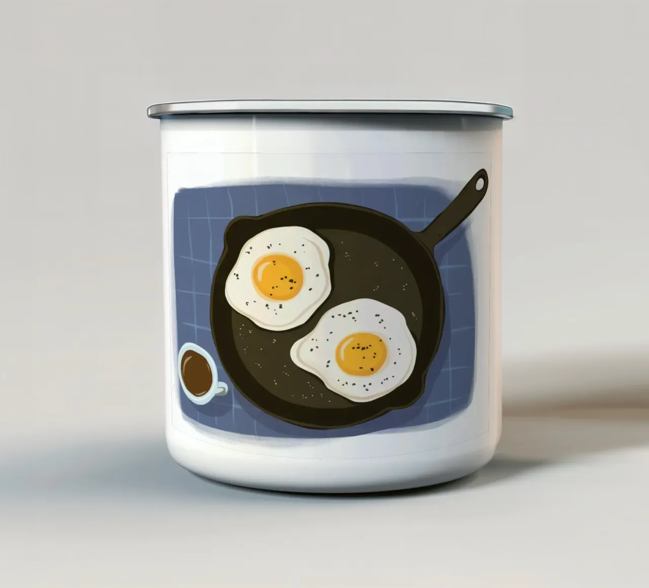 Uova alla piastra del mattino tazza in smalto da Gaia Viesta
