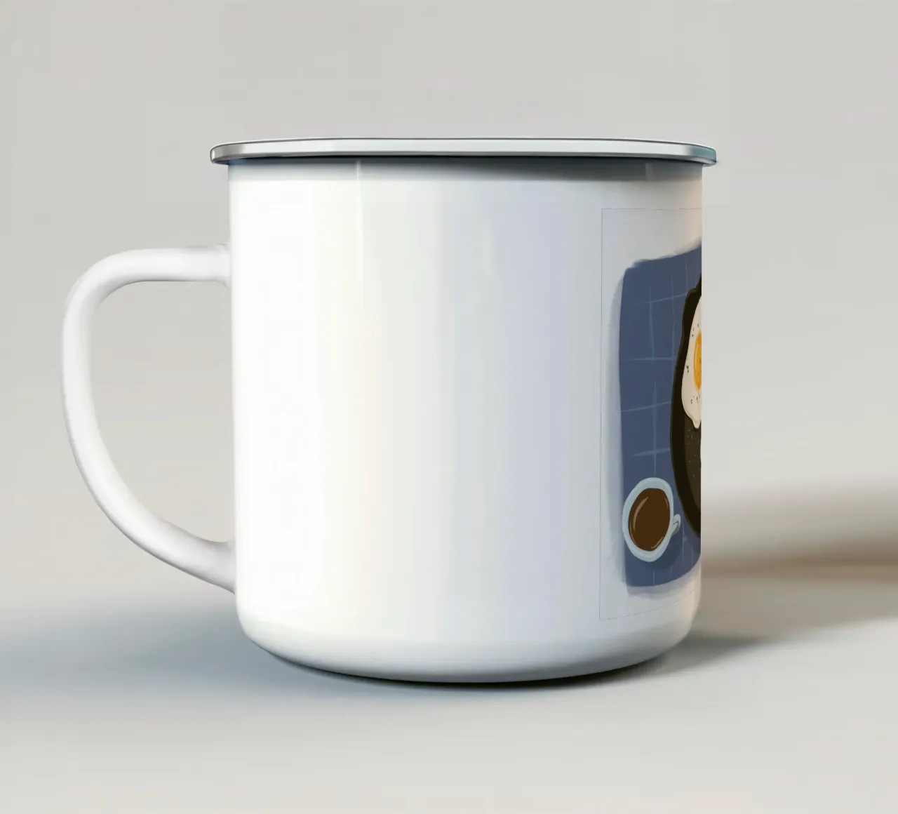 Uova alla piastra del mattino tazza in smalto da Gaia Viesta
