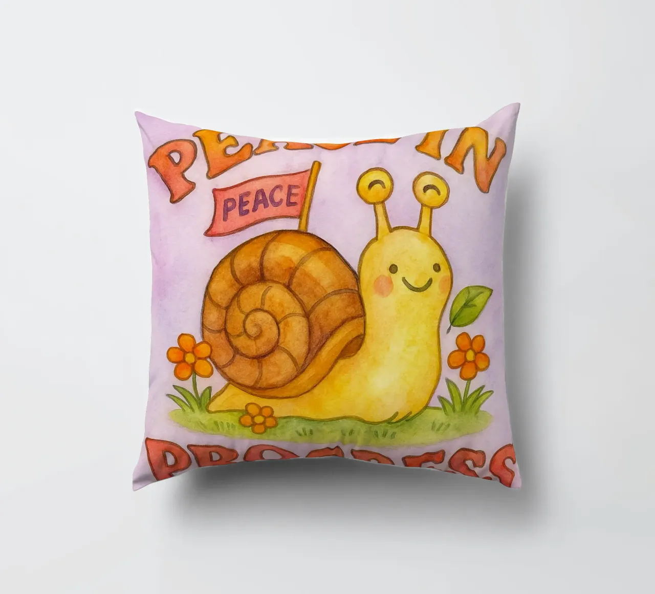 pace in corso disegno artistico di lumaca cuscino da pasadenan