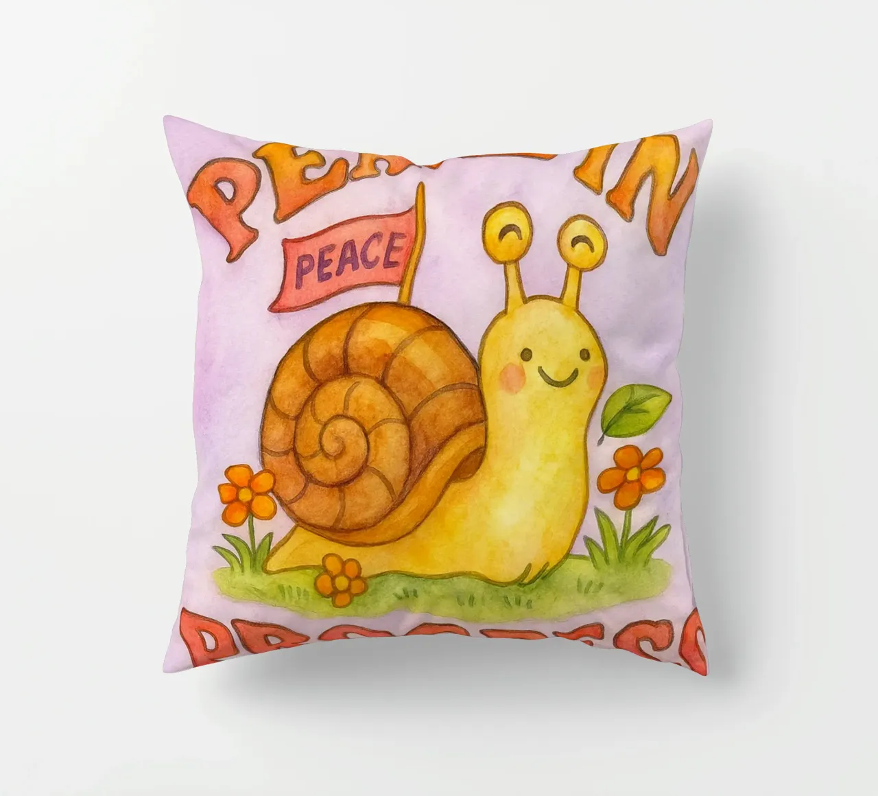 pace in corso disegno artistico di lumaca cuscino da pasadenan
