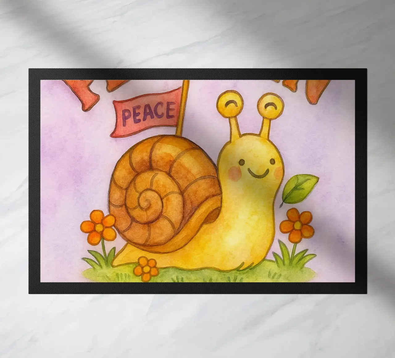 pace in corso disegno artistico di lumaca zerbino da pasadenan