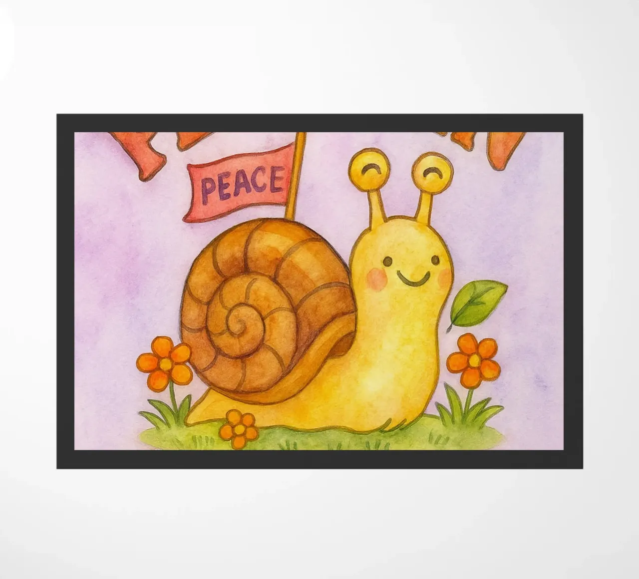 pace in corso disegno artistico di lumaca zerbino da pasadenan