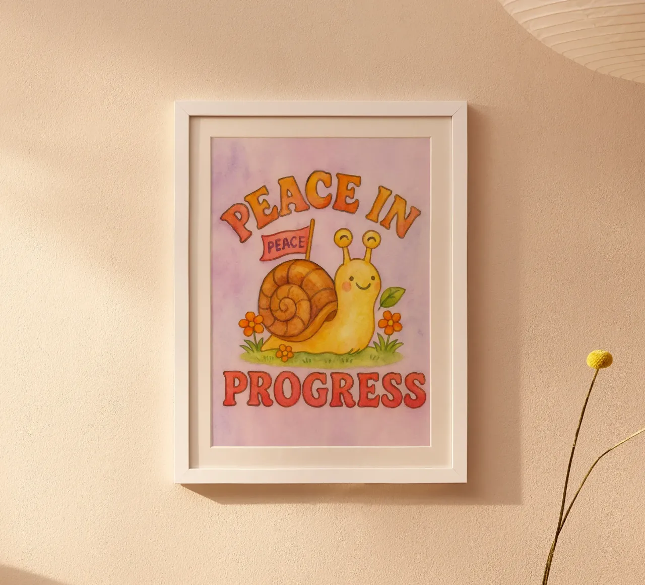 pace in corso disegno artistico di lumaca poster da pasadenan