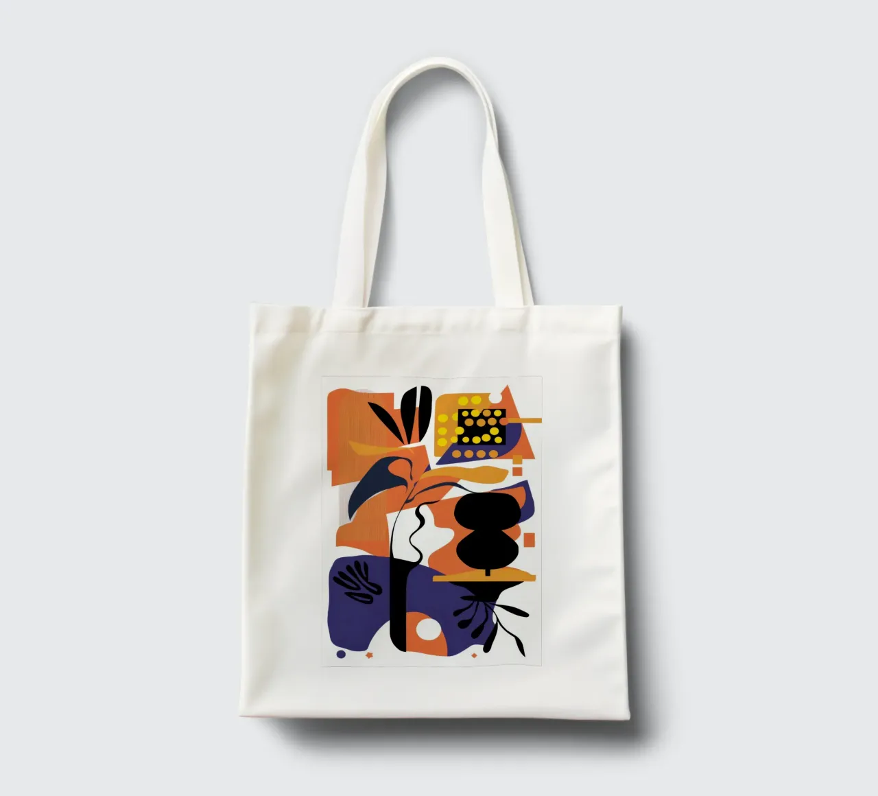 Collage di forme decostruite borsa in juta da Flock Reverie