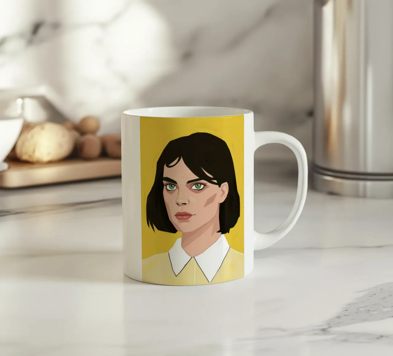 Sguardo giallo penetrante tazza in ceramica da Gaia Viesta