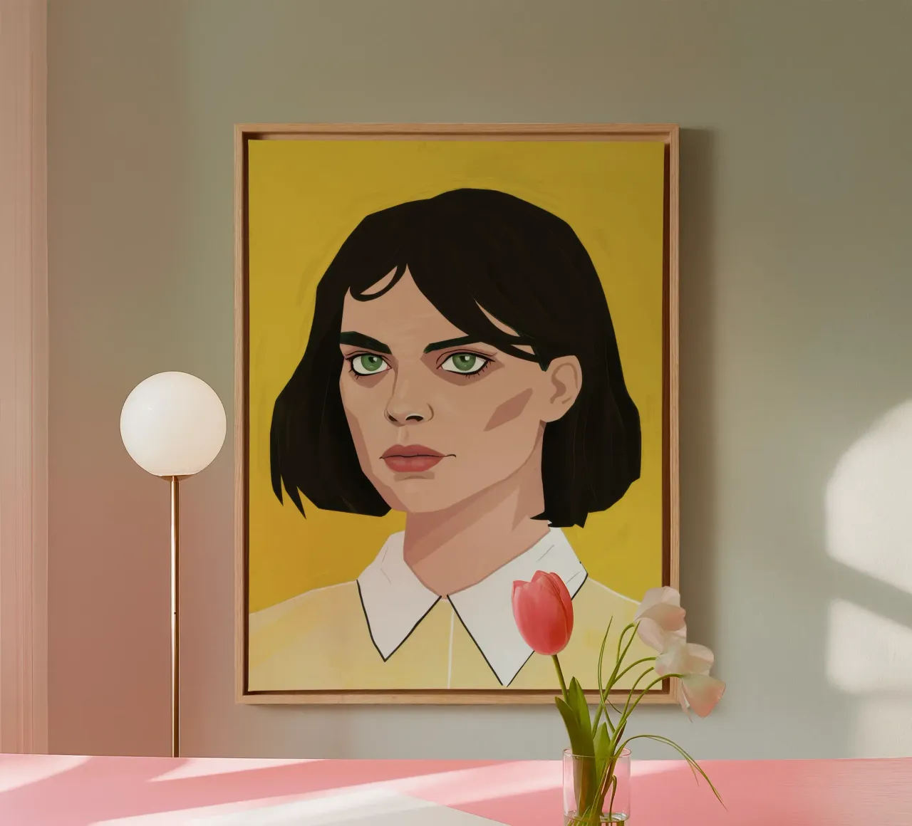 Sguardo giallo penetrante tela con Cornice a cassetta da Gaia Viesta