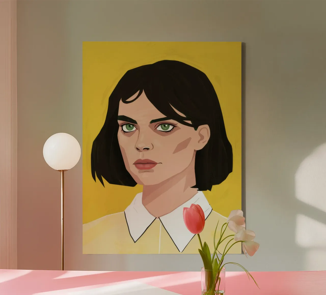 Sguardo giallo penetrante tela con Cornice a cassetta da Gaia Viesta