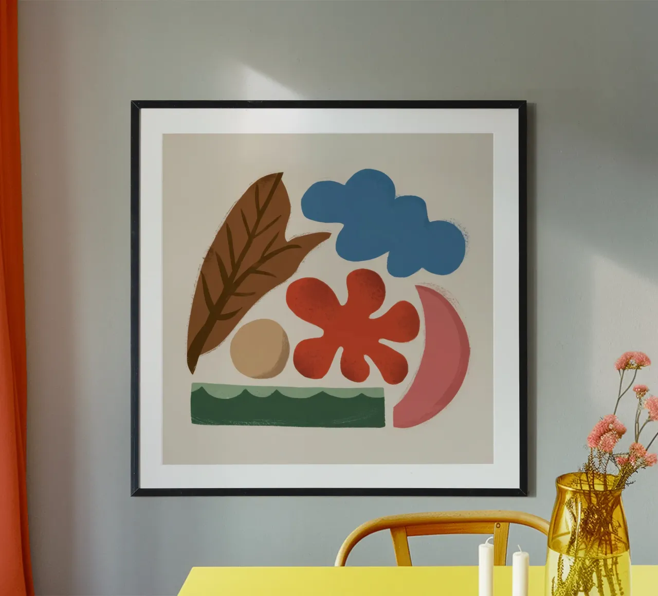 Forme astratte d'autunno poster con telaio in plastica da Mark Solaria