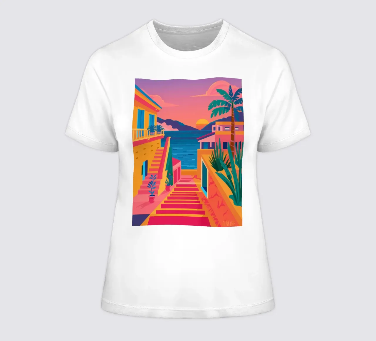 Scala per il paradiso t-shirt da donna da Trace Brush