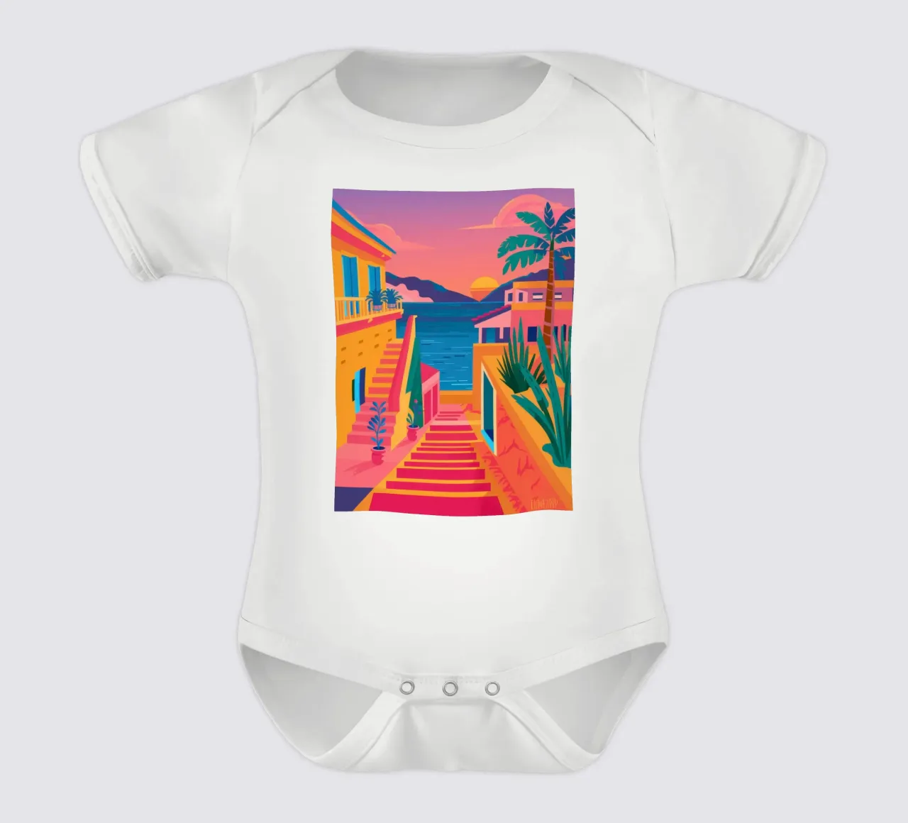 Scala per il paradiso body neonato maniche corte da Trace Brush