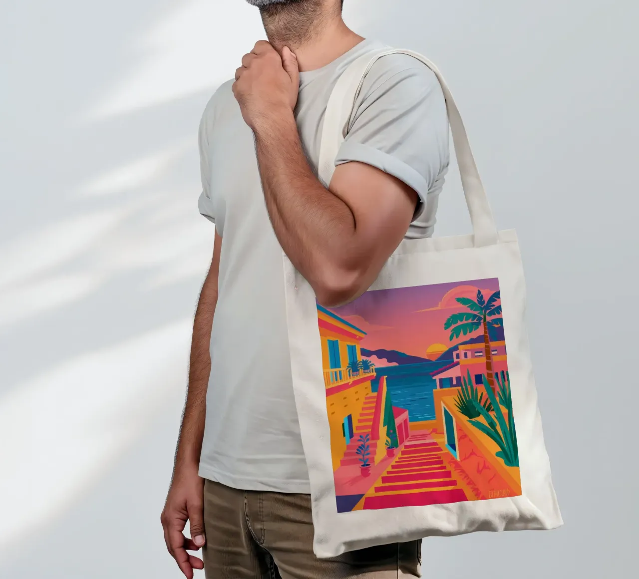 Scala per il paradiso borsa in juta da Trace Brush