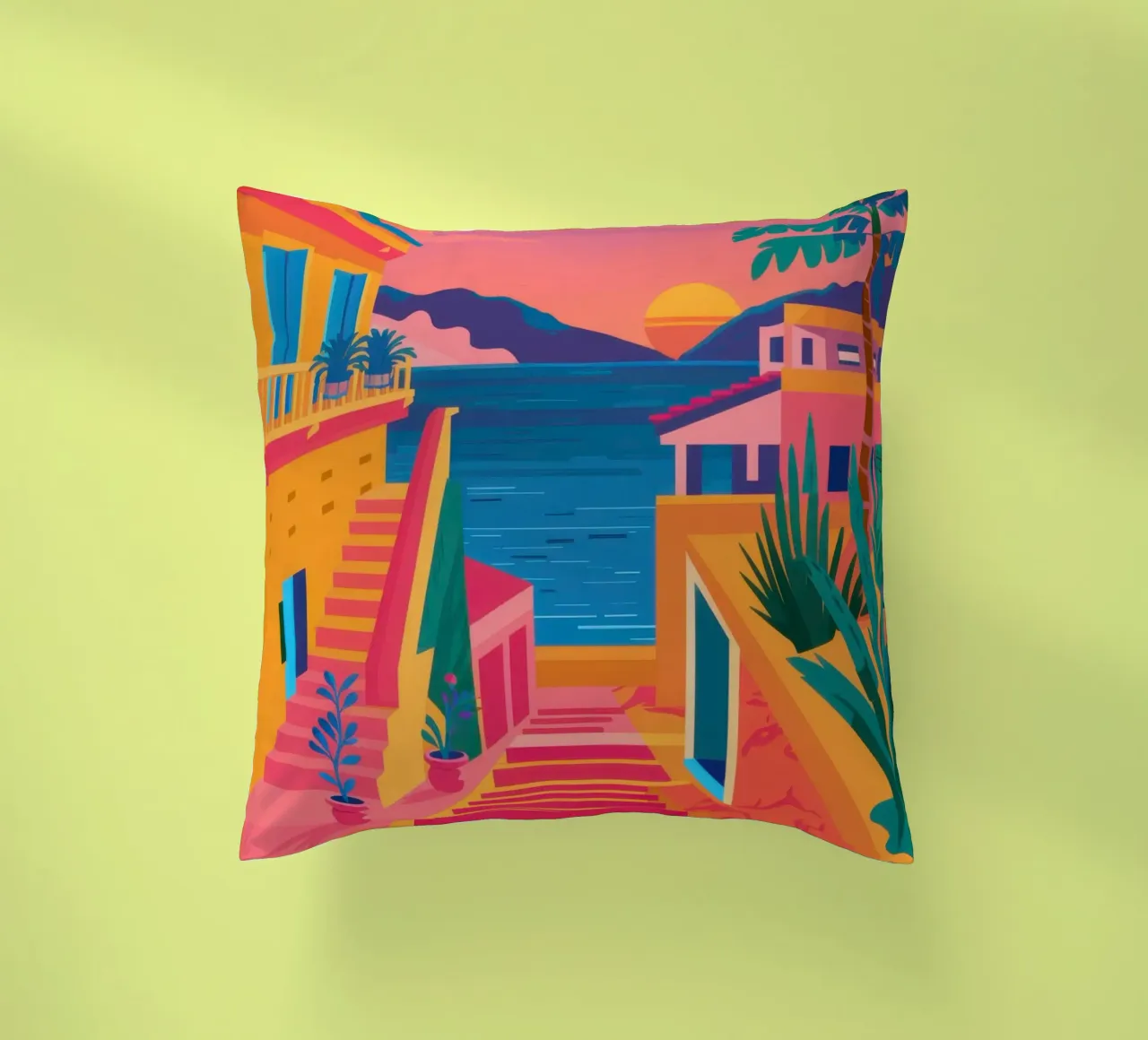 De trap naar het paradijs kussen van Trace Brush